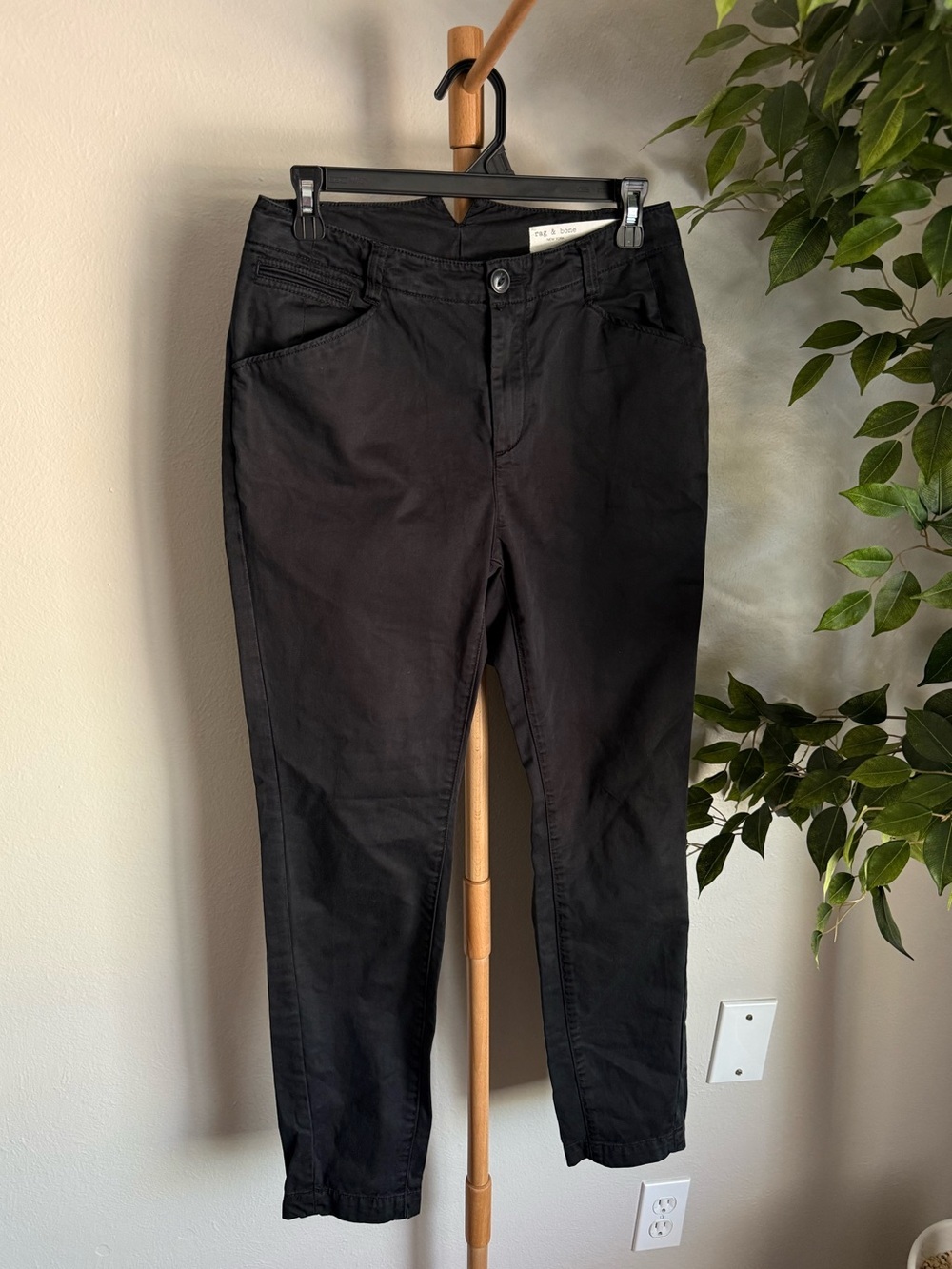 Rag & Bone Designer Black 100% Cotton Cargo Pants Women’s Size 26